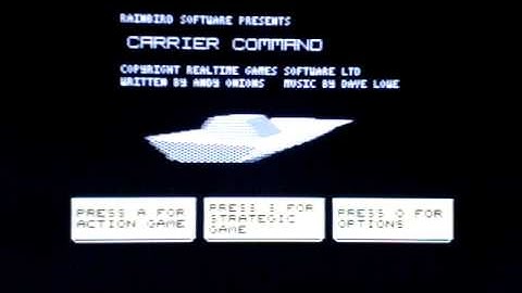 Carrier Command on ZX16kB with external memory upgrade
