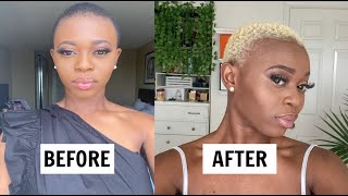 HOW TO BLEACH NATURAL SHORT 4C HAIR BLONDE:I DYED MY TWA HAIR FROM BLACK TO BLONDE.