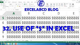 How to use the Dollar $ in excel | Excelabcd