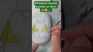 Rock painted Gnome #rockpainting #creativepainting #diycrafts