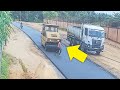 Road Roller Accident Caught on Camera