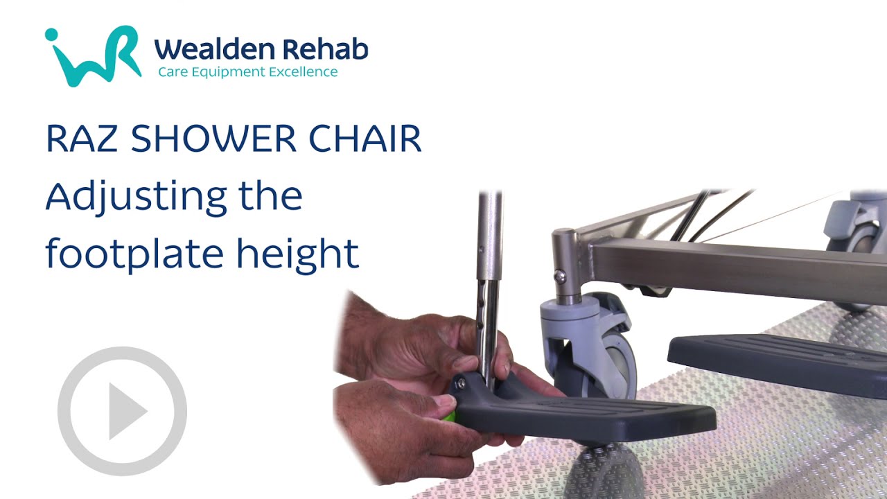 RAZ Shower Chair, Adjusting the footplate height YouTube