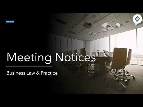 Meeting Notices | Business Law & Practice | SQE Prep