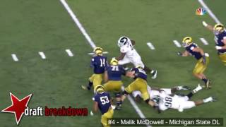 malik mcdowell michigan state dl vs notre dame 2016