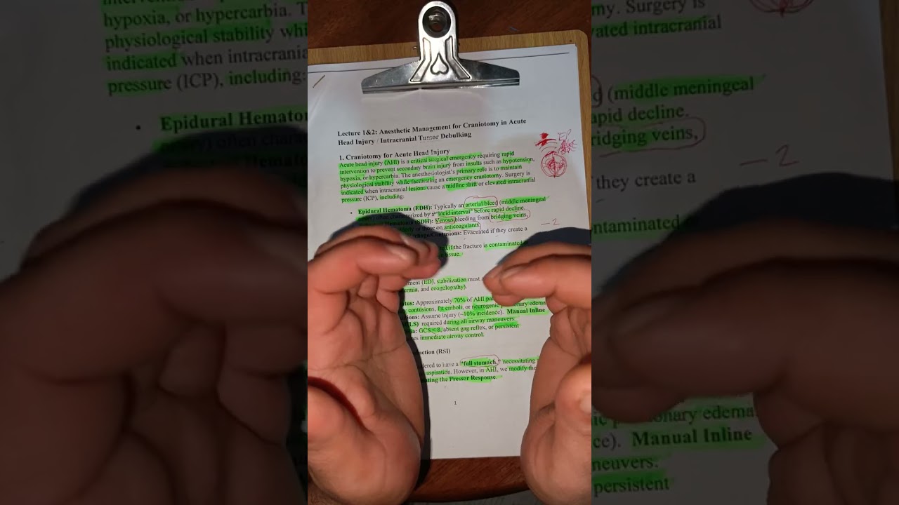 #شرح_وزاري Craniotomy in Acute Head Injury / In محاضرة اولى تخدير مرحلة رابعة 