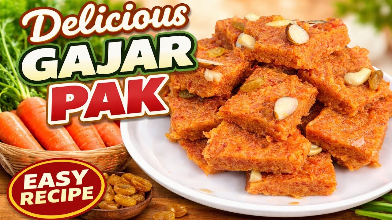 Gajar Pak Recipe | गाजर की बर्फी | हलवाई जैसा दानेदार गाजर पाक घर पर | Gajar ki Barfi 