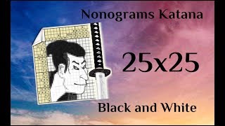 Nonograms Katana | 25x25 | Black and White | ALL SOLUTIONS