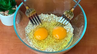 Oatmeal and 2 eggs! Delicious dinner or breakfast with simple products! Cooking instead of oatmeal