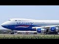 Silk Way West Airlines Boeing 747-400F POWERFUL Heavy Takeoff from Belgrade Airport