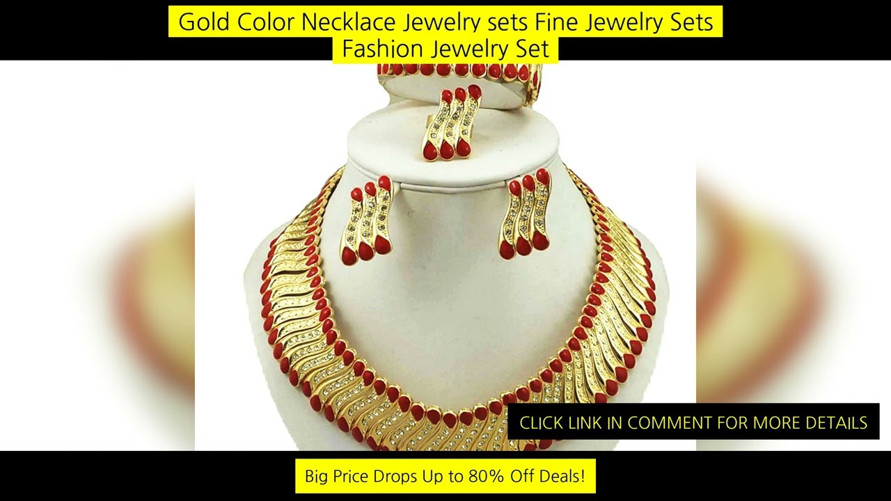 Gold Color Necklace Jewelry Sets Fine Jewelry Sets Fashion Jewelry Set Women
