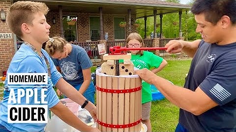 How to MAKE Homemade Apple Cider with Apple Cider Press | Fall Activities | Video for Kids