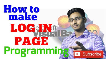 How to make Log In page by Visual Basic programming in bengali