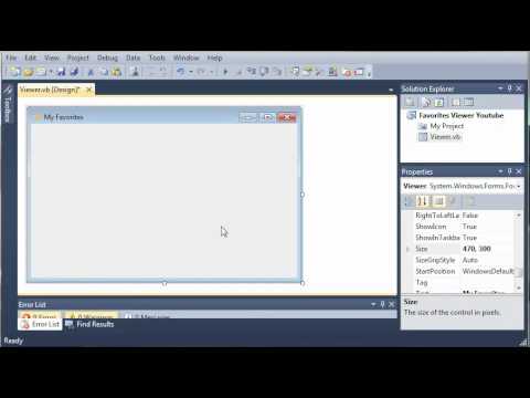 Visual Basic Tutorial - 188 - Favorites Part 1 Creating The GUI - YouTube