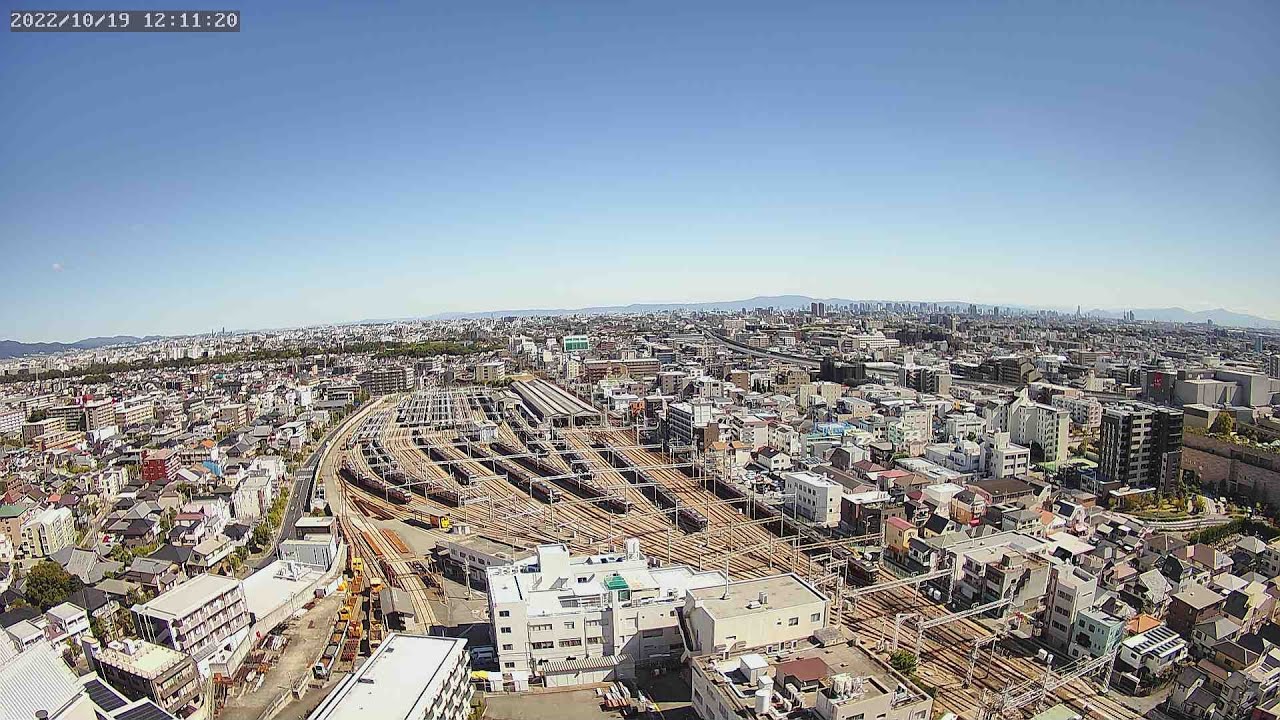 2026/02/28 15:00 西宮北口 ライブカメラ1 東向き お天気 風景 夜景 阪急電車 神戸線 西宮車庫 名神高速