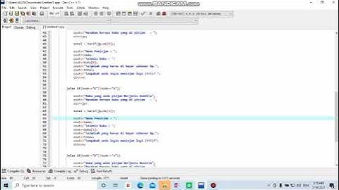 program sederhana aplikasi perpustakaan menggunakan bahasa C++