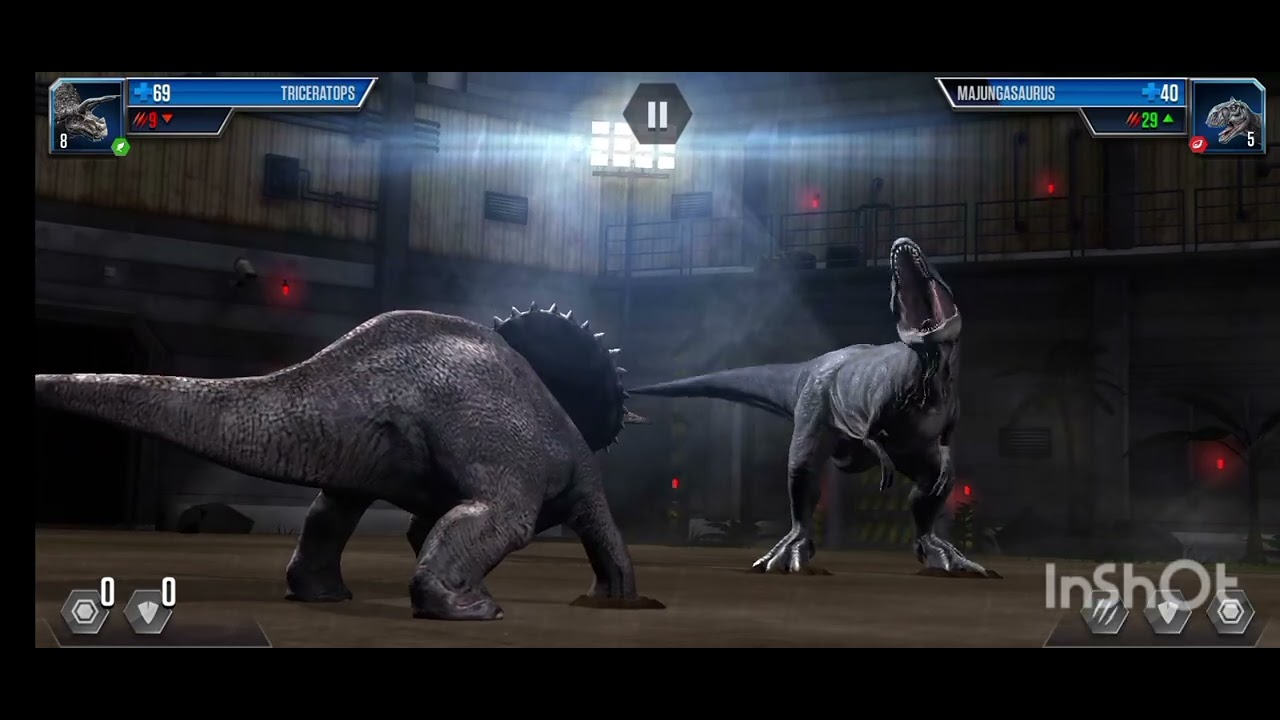Jurassic world game video for mobile phones dinosaur fight