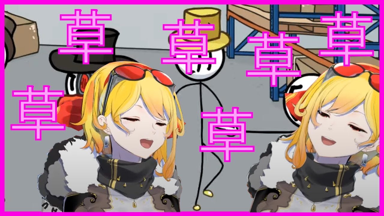 Kaela laughing, bouncing and being distracted while playing The Henry Stickmin Collection [Hololive]