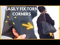 Torn bag corners fixed in minutes    diy longchamp le pliage bag repair