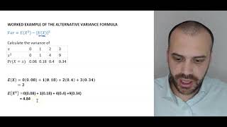 Alternative Variance Formula Worked Example