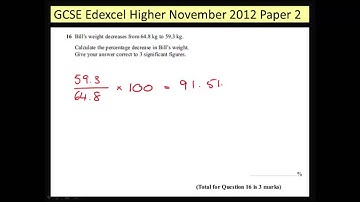 GCSE Edexcel Higher November 2012 Paper 2 Q16
