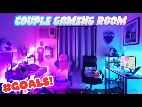 AESTHETIC COUPLE GAMING / WORK FROM HOME DESK SET UP TOUR