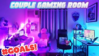 Aesthetic Couple Gaming Work From Home Desk Set Up Tour