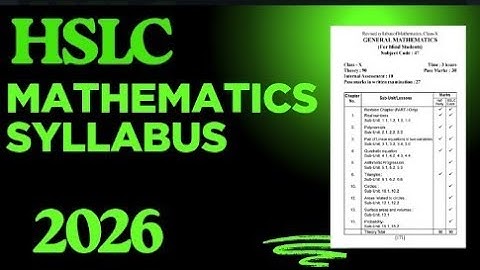 HSLC Mathematics Syllabus 2026 