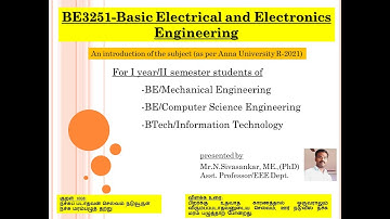 BE3251 BEEE - Subject Introduction