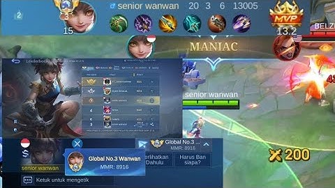 MANIAC!! Wanwan New Gold Lane Build 100% Deadly!! - Build Top Global Wanwan ~ MLBB