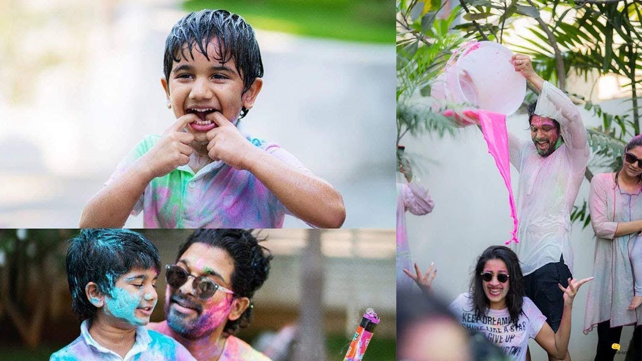 Allu Arjun Celebrates Holi With His Family | Niharika | Cinemaizm