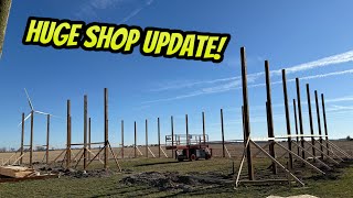 Standing all the posts for my new shop!