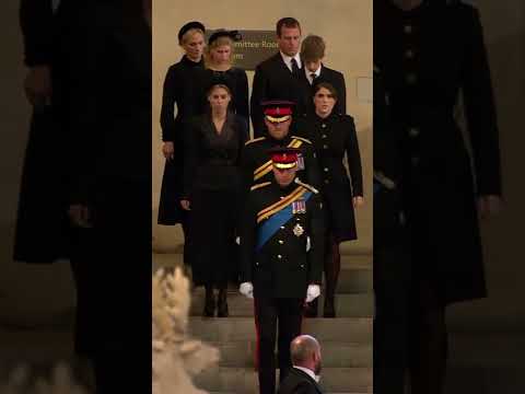 The Queen's Eight Grandchildren Hold Vigil At Westminster Hall