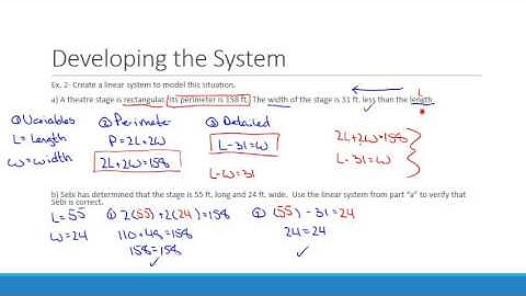 Developing Systems of Linear Equations