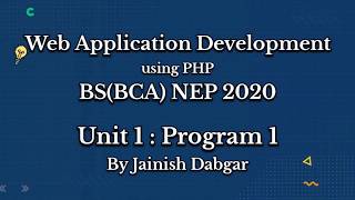PHP Practical 1: Check Positive/Negative/Zero Numbers | BCA Sem 5 (NEP 2020) | By Jainish Dabgar