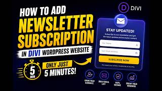 How to add newsletter subscription in divi wordpress website  only just in 5 minutes