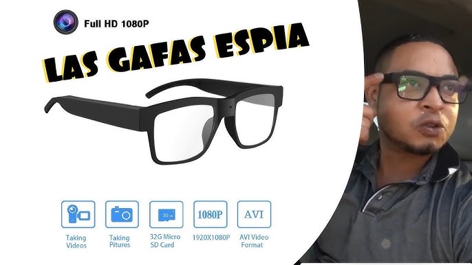 GAFAS DE VER ESPÍA PROFESIONALES 1080P CON LENTE GRAN ANGULAR 120º