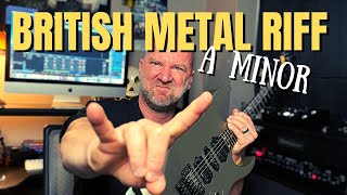 British Metal Style Riff in A Minor (Rhythm Guitar Lesson)