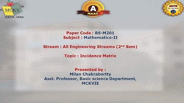 Incidence Matrix (Graph theory)