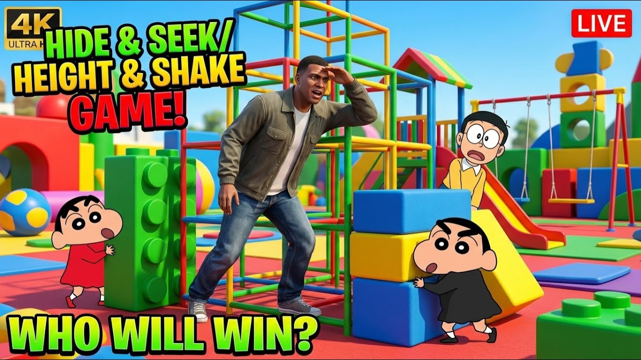 😱 Franklin searching for everyone! Where are Shinchan and Pinchan hiding?