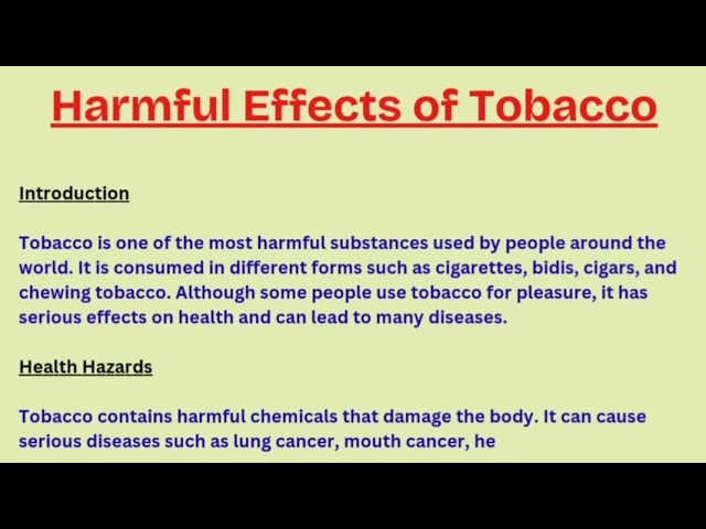 Harmful Effects of Tobacco 🚭
