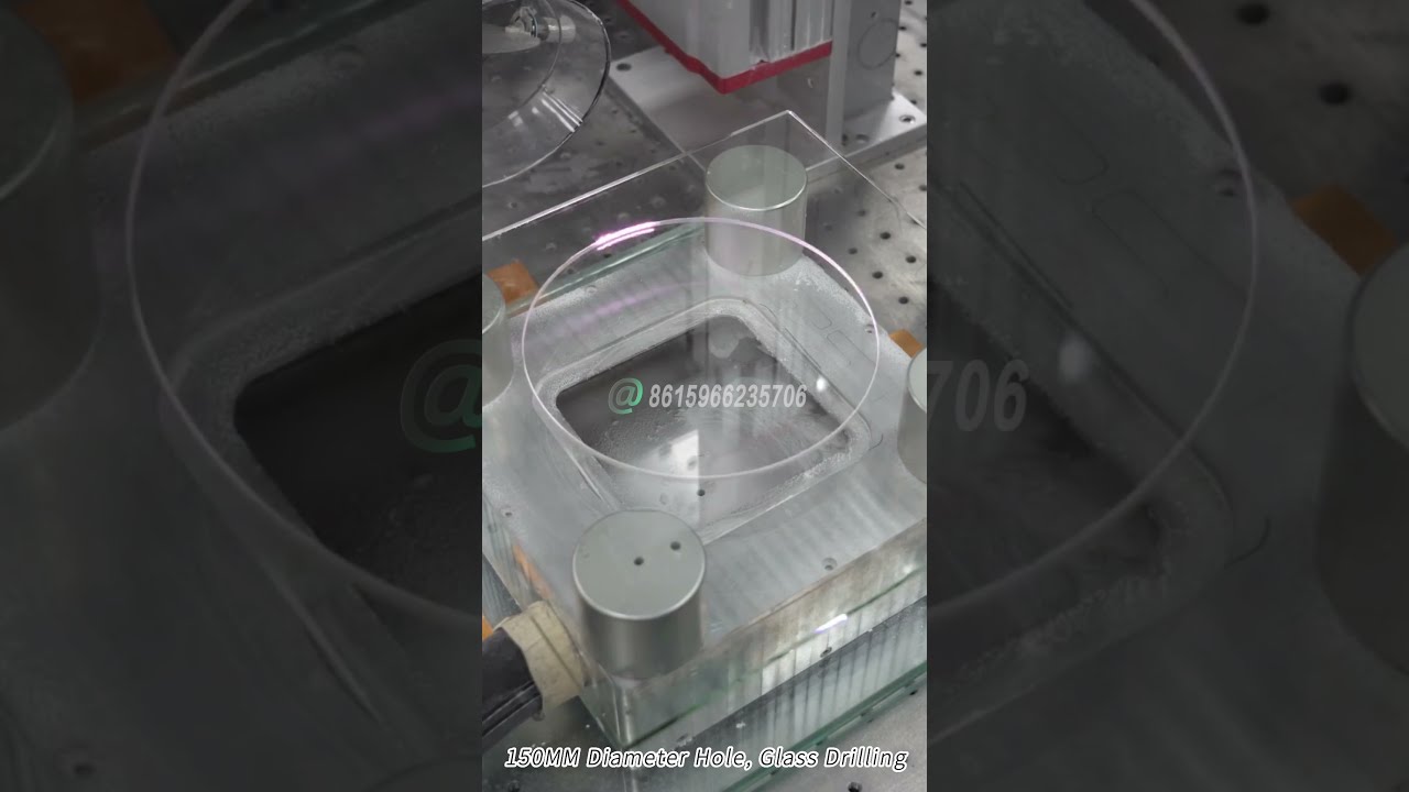 150mm Hole Drilling Glass Cutting Processing #glassdrilling #glasscutting #glasscuttingmachine