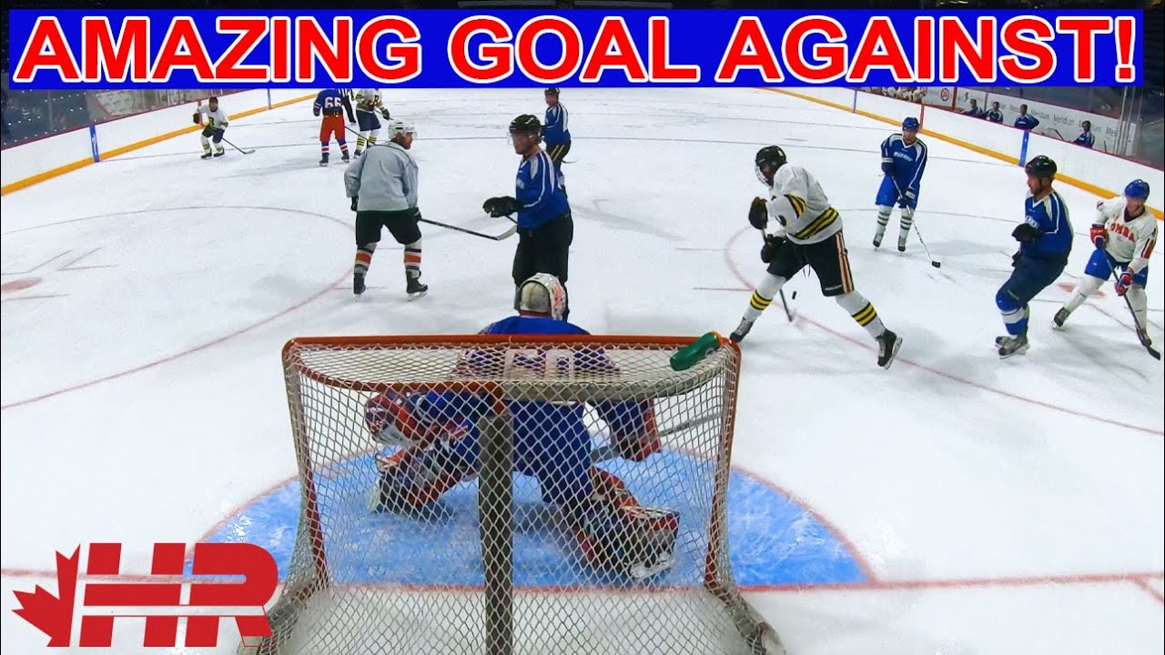 Amazing goal against! Blades beer league hockey goalie GoPro YouTube