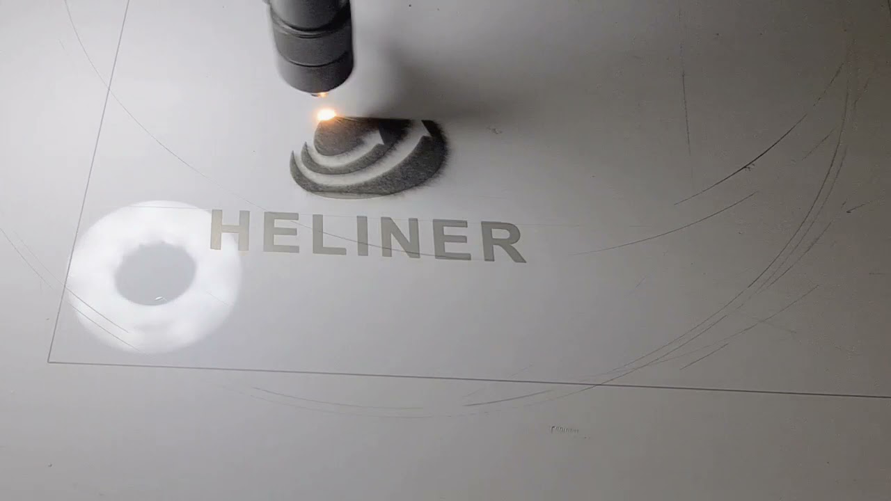 CO2 laser engraves on aluminium composite material (ACM)