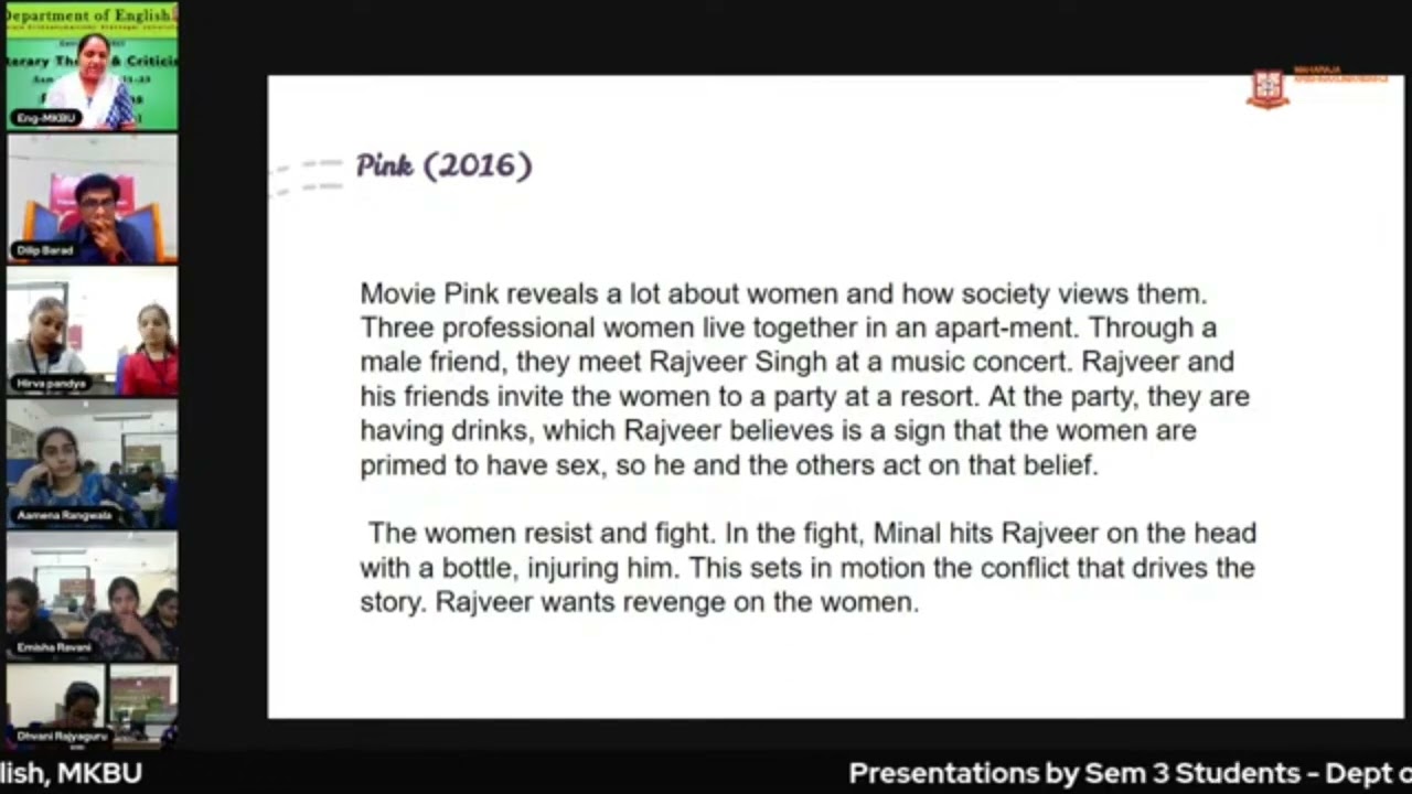 Sub:-Contemporary Western Theories&Film Studies, Women’s Empowerment in 'Selected Indian Movies'