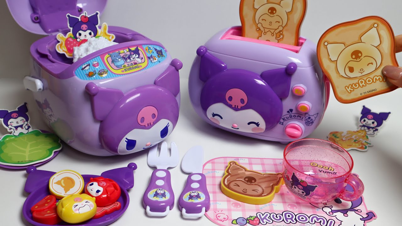 Toy asmr 💜 Kuromi Kitchen Appliance Playset ASMR Satisfying with Unboxing | Review Toys