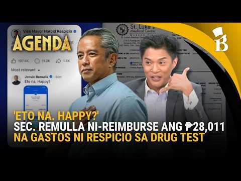 ‘Eto na. Happy?’: Jonvic Remulla binayaran ang ₱28K drug test ni Harold Respicio | Agenda