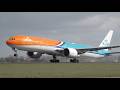 6 MIN OF WINDY LANDINGS & TAKEOFFS at Amsterdam Schiphol Airport
