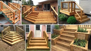 Outdoor Wooden Stair Ideas Giving Unique, Warm Look to Modern Houses