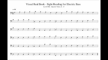 Sight Reading for Bass, Level 00d (Quarter Notes, E-G), Exercise 01