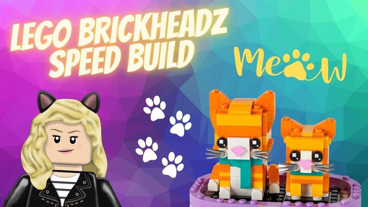 🐯LEGO Brickheadz🐯 | Lego Speed Build | Ginger Tabby and Kitten | Set ...